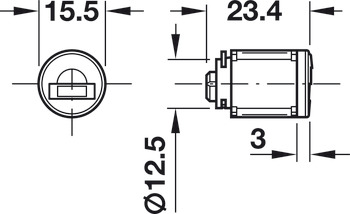 Nucleo cilindro sostituibile Premium 5, Häfele Symo, chiusura singola, chiusura uguale