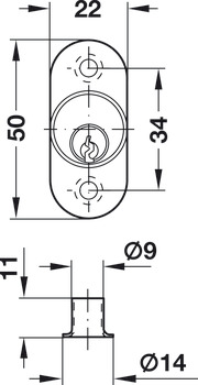 cilindro a pressione, con nucleo cilindro, profilo standard su specifiche del cliente