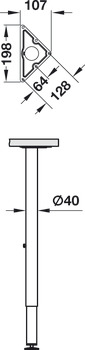 Gamba singola con piastra di fissaggio, per Idea C, sistema tavoli modulari