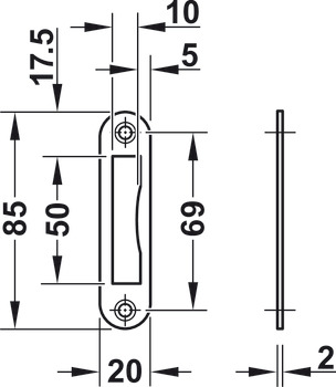 serratura da infilare - catenaccio, per porte girevoli, Startec, classe 3, cilindro profilato