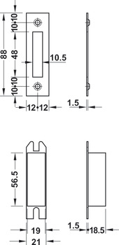 serratura da infilare - catenaccio, per porte girevoli, Startec, classe 3, cilindro profilato