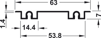 Binario di scorrimento doppio, per Häfele Slido R-Aluflex 80A / 80W