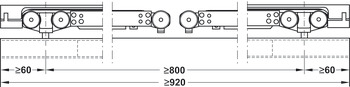 Guarniture per porte scorrevoli, Häfele Slido D-Line11 50I / 80I / 120I, guarnitura senza binario di scorrimento per 1 anta