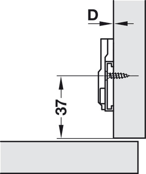 base di montaggio a croce, Häfele Metalla 310 SM, con tecnica di montaggio rapido, regolazione in altezza ±2 mm tramite eccentrico, con viti Euro premontate