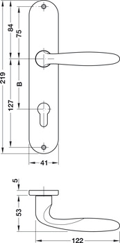 Maniglia per porta, Hoppe Verona M151/302 ottone