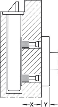 Set di montaggio, per porte in legno, plastica e metallo, montaggio unilaterale