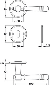 Maniglia per porta, Scheitter modello 185Z/284/285 acciaio