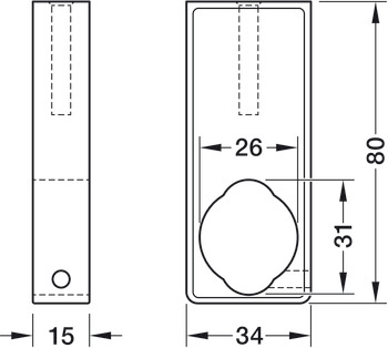 Reggitubo centrale combinato, per tubi OVA 30 x 15 mm e tubi Ø 25 mm