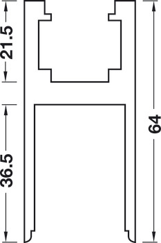 Binario, inferiore, con foro cilindro profilato, Startec