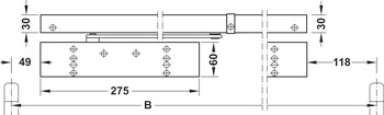 Chiudiporta, Dormakaba TS 93 G GSR-EMR 2/BG, Contur Design, con bracci a slitta, arresto elettromeccanico e centralina di rilevazione fumi integrata, per porte a 2 ante, EN 2-5