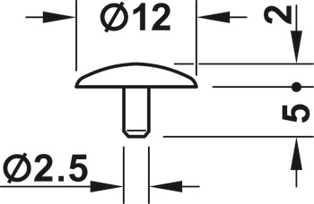 tappo di copertura, per viti con foro di testa 2,5 mm, taglio a croce PZ2