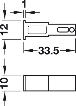 Fermo per anta, da infilare nel binario di scorrimento superiore, Häfele Slido F-Line11 12A, Infront