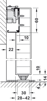 Guarniture per porte scorrevoli, Slido Design 80-M, guarnitura con binario di scorrimento per 1 anta