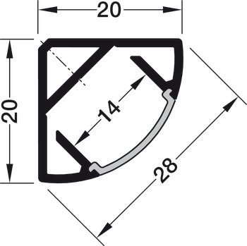 Profilo angolare, Profilo 2195 Häfele Loox per strip LED 10 mm