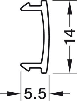 Profilo diffusore, Häfele Versatile, per illuminazione profilo