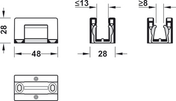 Guarniture per porte scorrevoli, Slido D-Line11 50J fino a 120J, guarnitura senza binario di scorrimento