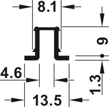 binario guida semplice, inferiore, Häfele Slido F-Line11 12A, Infront