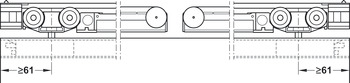 Guarniture per porte scorrevoli, Slido D-Line11 80I, guarnitura con binario di scorrimento