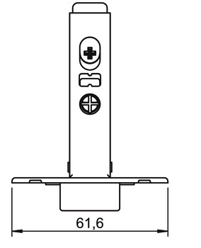 Cerniera, Häfele Metalla 110 SM 105°, montaggio ad angolo