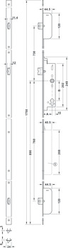 serratura multipunto per telaio tubolare, Acciaio inox/acciaio, BKS, SECURY 1916 Automatic, con funzione antipanico E