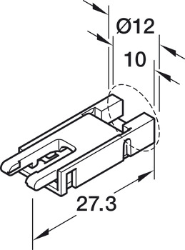 Connettore a clip, per Häfele Loox5 strip LED COB 8 mm a 2 poli (monocromatico o tecnica a 2 fili multi-white)