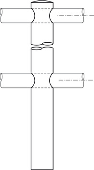 Supporto per schienale, sistema di ringhiere per ripiani, per 2 aste 10 mm, sostegno terminale