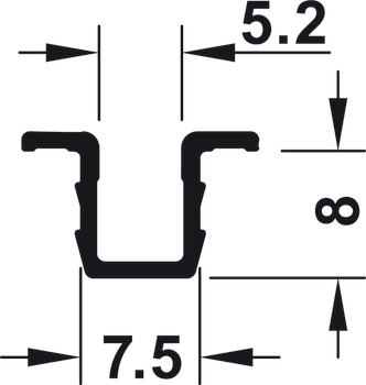Binario di scorrimento e di guida, Häfele Slido F-Line19 20A