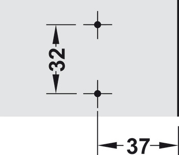 base di montaggio a croce, Häfele Metalla 310 A, con tecnica slide-on, regolazione in altezza ±2 mm tramite asola, da avvitare con viti per truciolare