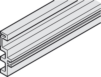 Binario distanziale, non forato, per montaggio a parete del binario di scorrimento - Combi, 11 x 36 mm (La x H)