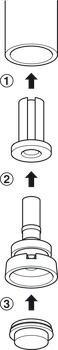 Elemento base, tondi, per inserti scivolo diametro 20 mm e 25 mm