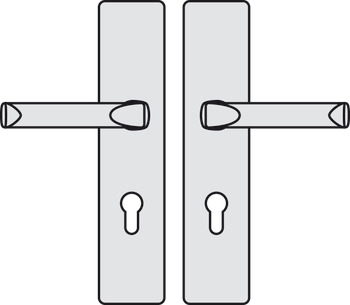 Set maniglie per porta, alluminio, Hoppe, London 61G/2221/2210/113 ES1 (SK2)