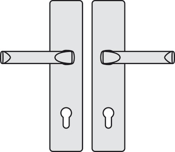Set maniglie per porta, alluminio, Hoppe, London 61G/2221/2210/113 ES1 (SK2)