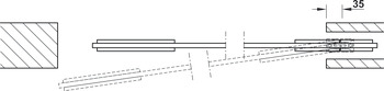 set binari, per la soluzione a scomparsa, per guarniture per porte scorrevoli Häfele Slido D-Line11 50I / 80I / 120I, 50L / 80L / 120L / 50J / 80J / 120J
