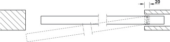 set binari, per la soluzione a scomparsa, per guarniture per porte scorrevoli Häfele Slido D-Line11 50I / 80I / 120I, 50L / 80L / 120L / 50J / 80J / 120J