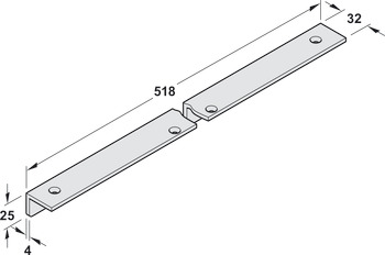 angolare di supporto per architrave, per braccio a slitta di Dormakaba TS 92 XEA e TS 98 XEA