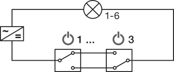 Distributore a 6 vie, Häfele Loox5 12 V con funzione di commutazione a 2 poli (monocromatico)