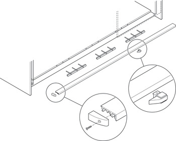 Meccanismo per ante rientranti, Hawa Folding Concepta 25, con cerniere con chiusura ammortizzata