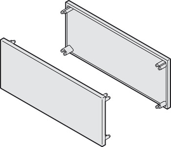 Set tappi terminali, per binario di scorrimento doppio 81 x 33 mm (La x H) e copertura a clip su entrambi i lati altezza 38 mm