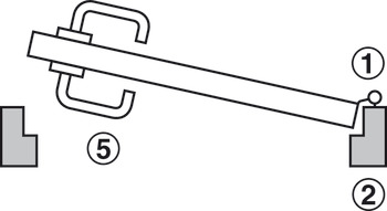 set terminale porta, Häfele Dialock DT 710c, con pomolo girevole