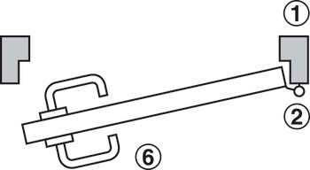 set terminale porta, Häfele Dialock DT 710c, con pomolo girevole