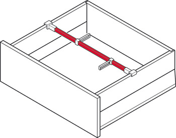 Ringhiera trasversale cassettone interno, Blum Merivobox, per altezza di sistema E con ringhiera trasversale