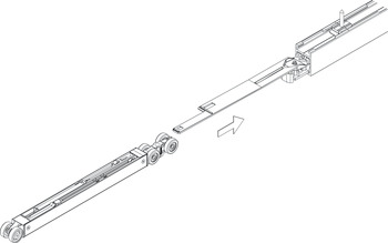 Profilo per inserimento suddivisori, Hawa Junior Pocket, con chiusura a baionetta