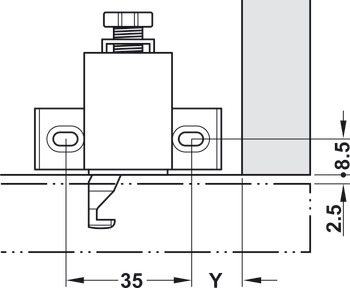 Elementi di presa, Simonswerk V 7602 3D/1, per porte a battuta semplice fino a 70 kg