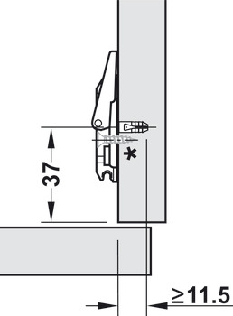 base di montaggio a croce, Blum Clip/Clip Top, da inserire senza utensili (Inserta)