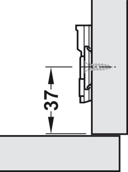 base di montaggio a croce, Häfele Metalla 300 SM Kombi, regolazione in altezza ±2 mm tramite eccentrico