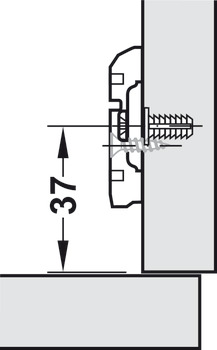 base di montaggio a croce, Häfele Metallamat A, regolazione in altezza tramite asola