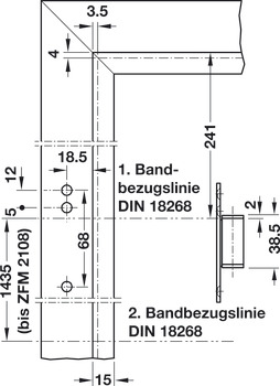 Elemento telaio, G 22-21 con bussole di scorrimento, Simonswerk, per porte interne