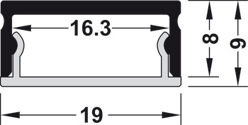 Design profilo sottopiano, Profilo 4105 per strip LED 10 mm