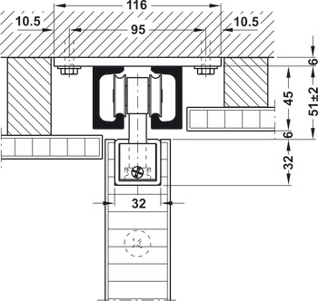 Meccanismo per parete pieghevole, Pareti a soffietto pieghevoli in legno Hawa 20-c 120