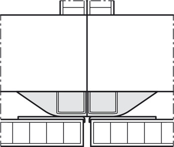 Meccanismo per ante rientranti, Hawa Folding Concepta 25, con cerniere con chiusura ammortizzata